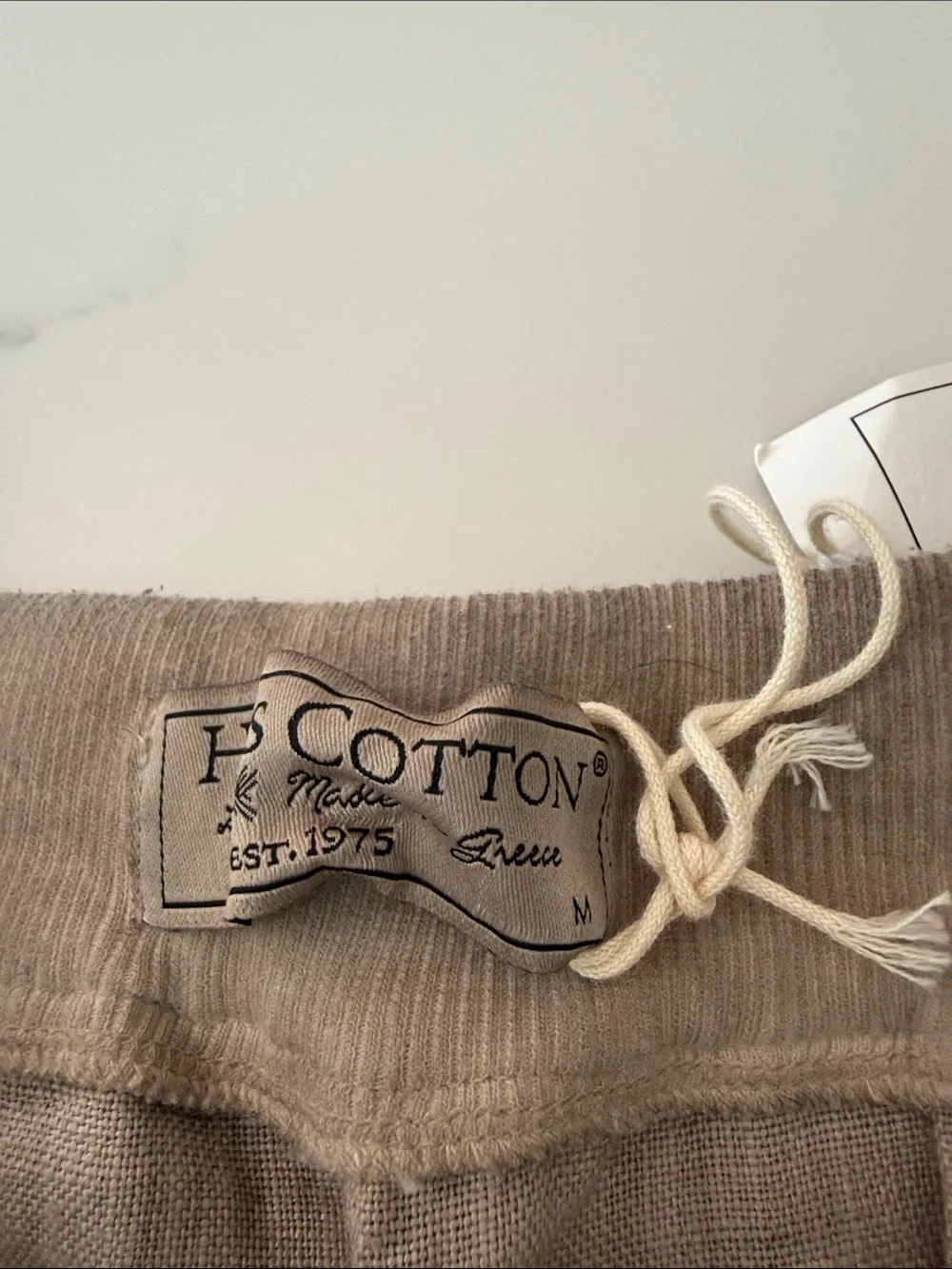 Harris cotton women linen pants taupe beige straight leg nwt
